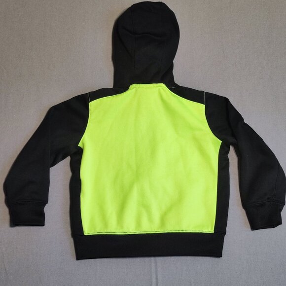 Nike Dri-fit full zip hoodie unisex kids size 24M black and neon green - Picture 3 of 10
